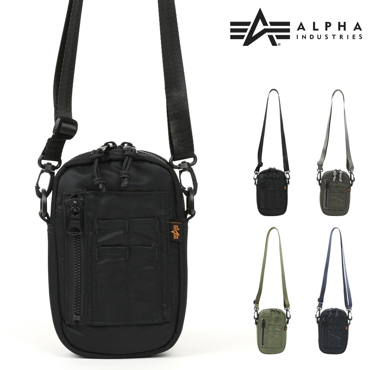 【全品10倍｜5/30 24時迄】アルファインダストリーズ スマホショルダー メンズ 66020 ALPHA INDUSTRIES ショルダーバッグ スマホポーチ ミニポシェット ショルダーポーチ 斜め掛け[PO10]