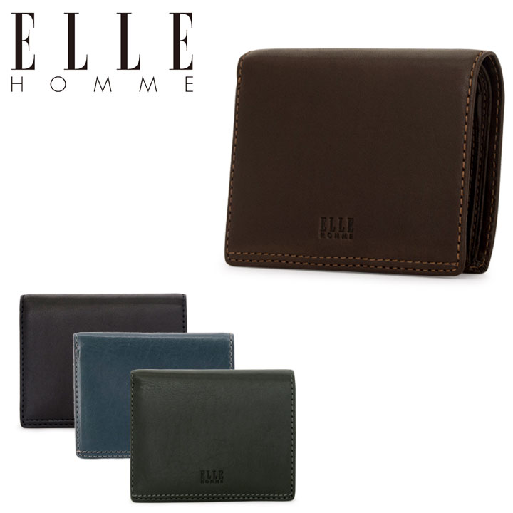 【全品10倍｜3/15 0時〜期間限定】エルオム ELLE HOMME 二つ折り財布 XP34210(XP34290) Sheepskin メンズ レザー 財布 パスケース付き