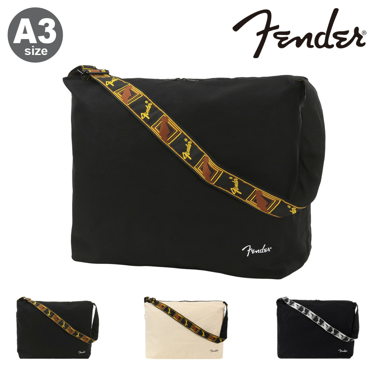 乐天商城 - フェンダー ショルダーバッグ A3 キャンバス メンズ レディース 950-6006 Fender 大容量