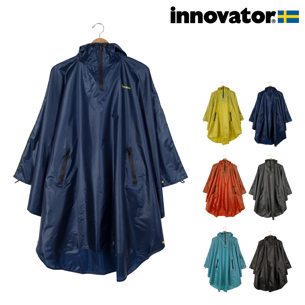 イノベーター レインポンチョ 大人用 17IN-PO innovator レインコート レインウェア カッパ サイクルコート 自転車 通勤 通学 アウトドア レ...