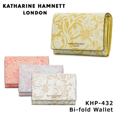 【全品10倍|9/30 0時〜48H限定】キャサリンハムネット KATHARINE HAMNETT 二つ折り財布 432 ナデシコ 財布 レディース レザー