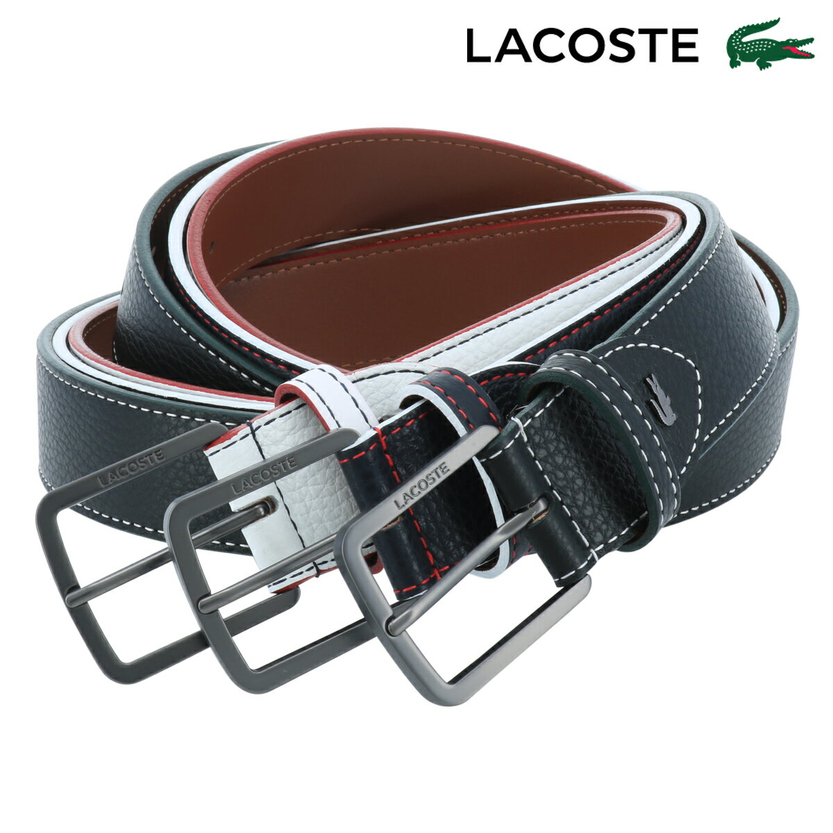 LACOSTE ベルト メンズ 【全品10倍｜5/16 2時迄】ラコステ ベルト メンズ LB88880 日本製 LACOSTE | レザー 本革 牛革 [PO10]