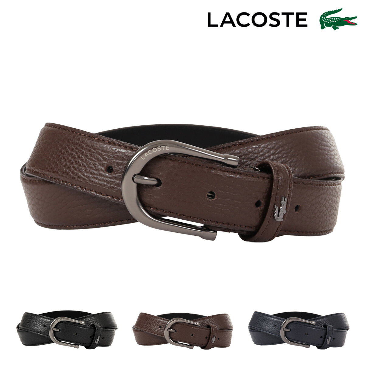 乐天商城 - ラコステ ベルト メンズ LB67990 LACOSTE ピン式 本革 レザー カジュアル フォーマル ビジネス ギフト プレゼント 日本製 紳士 男性