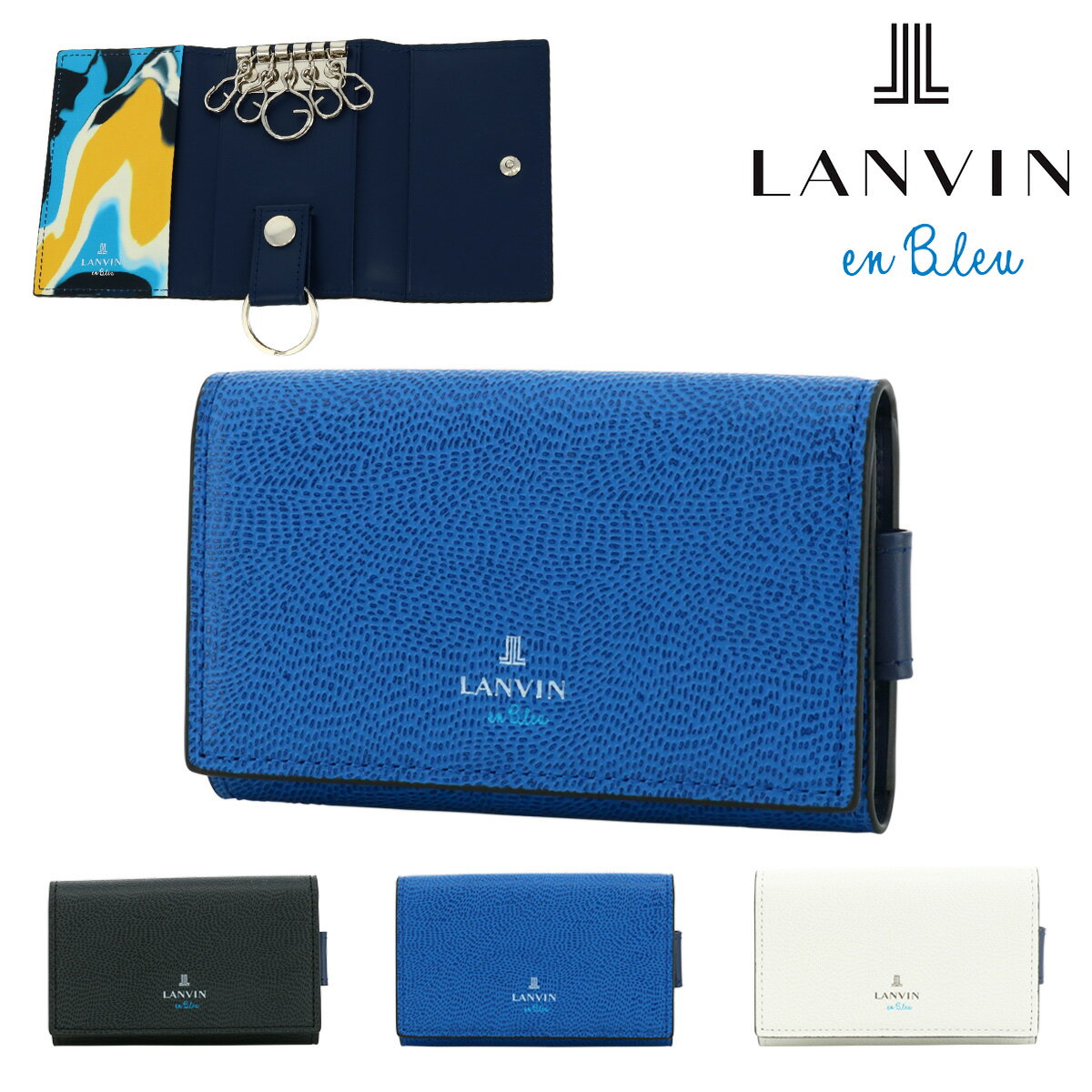 ���Х󥪥�֥롼 ���������� 5Ϣ �ܳ� �쥶�� ��� 533602 �ͥӥ�� LANVIN en Bleu ��������դ� ����[PO10]