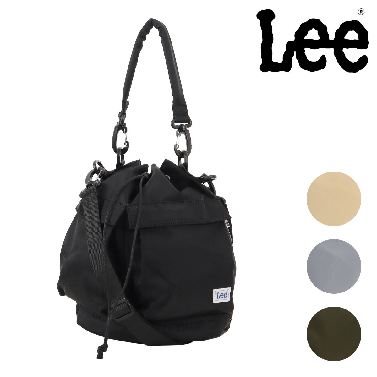 Lee ショルダーバッグ 巾着バッグ 2WAY ナイロン レディース 320-1395 KB-01 リー ハンドバッグ 手提げバッグ 斜め掛け