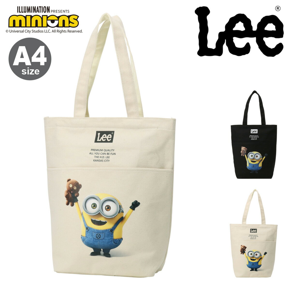 Lee ミニオン トートバック A4 メンズ レディース 320-30020 MINIONS リー タテ型 手提げバッグ 別注アイテム[即日発送]