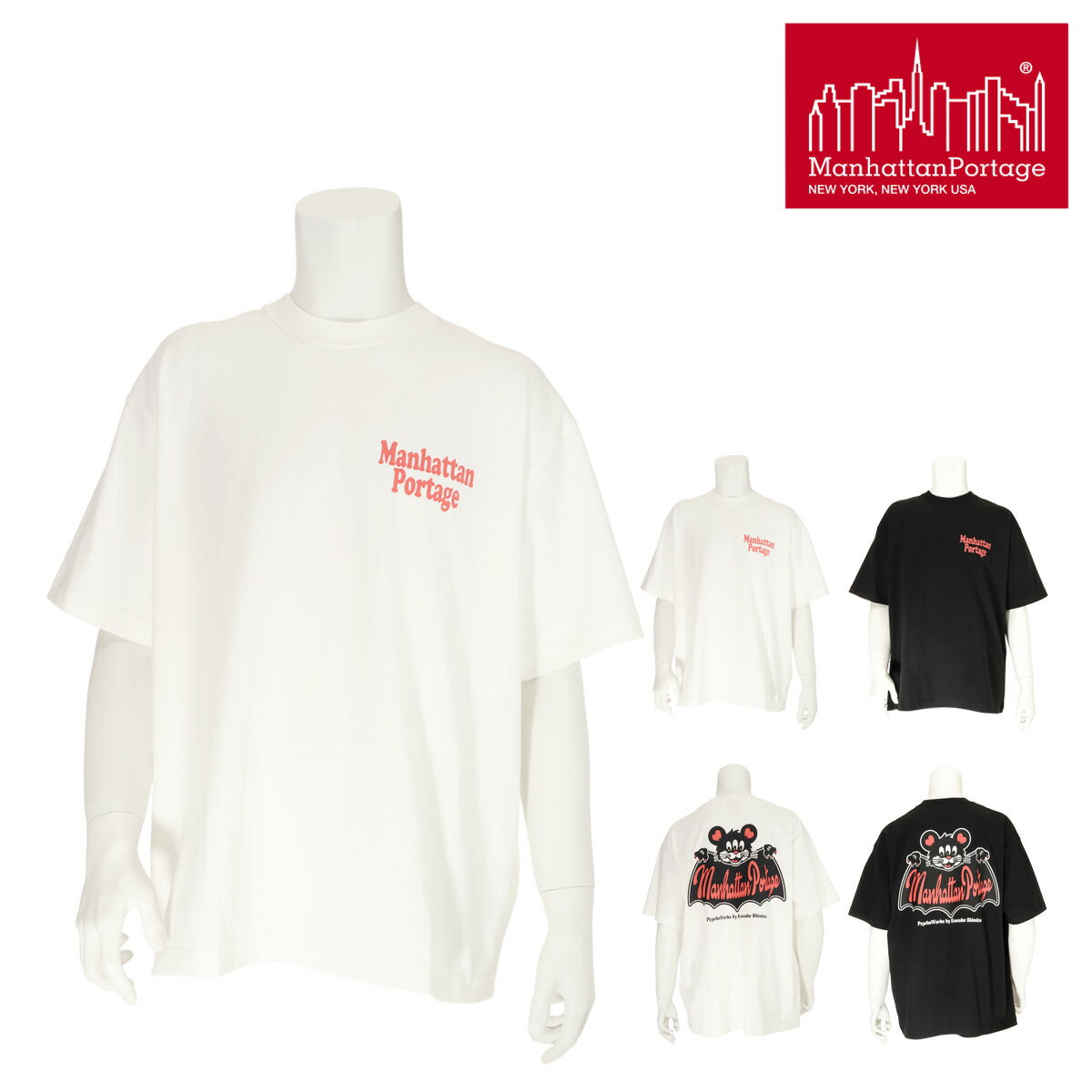 マンハッタンポーテージ コラボ Tシャツ 半袖 シャツ カットソー 服 キャラクター KOUSUKE SHIMIZU メンズ レディース MP-PW002 アート プリント[即日発送]