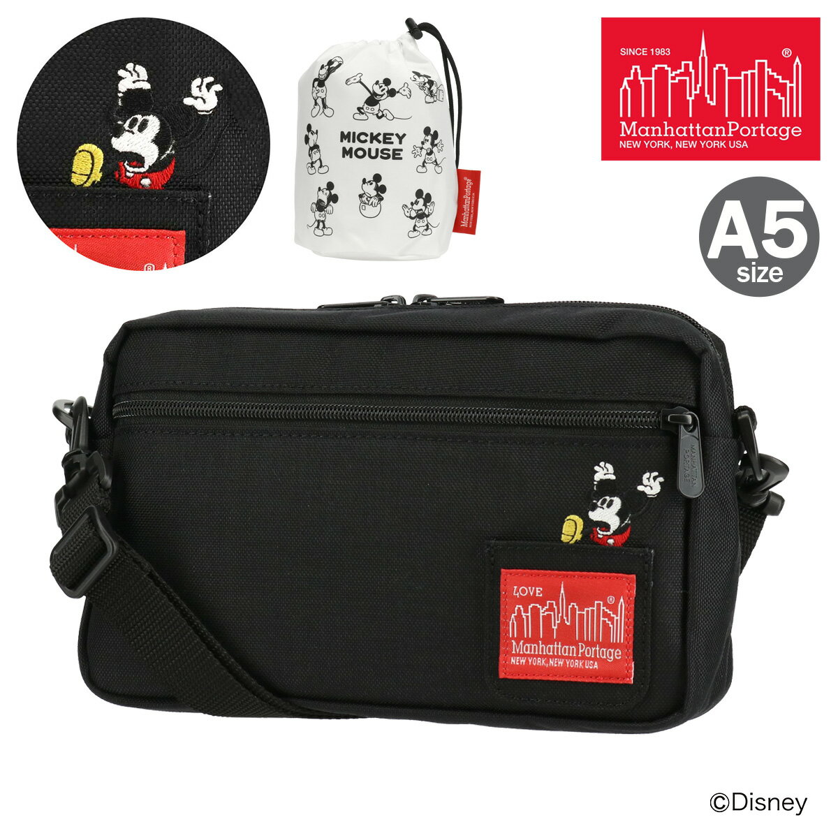 マンハッタンポーテージ ディズニー ミッキーマウス ショルダーバッグ A5 メンズ レディース MP1404LMIC23 Manhattan Portage ミニショルダー Disney キャラクター かわいい[PO10]のサムネイル