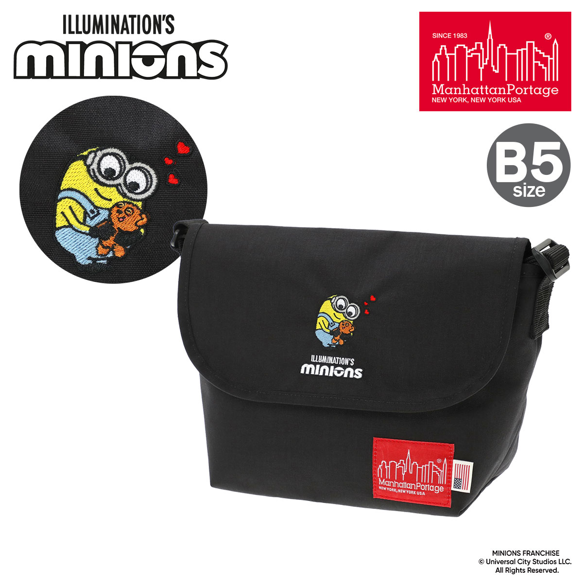 Rakuten - マンハッタンポーテージ ミニオン ショルダーバッグ B5 怪盗グルー ミニオンズ MP05JRBPDMGNTMNOS manhattanportage 刺繍 キャラクター コラボ[即日発送]