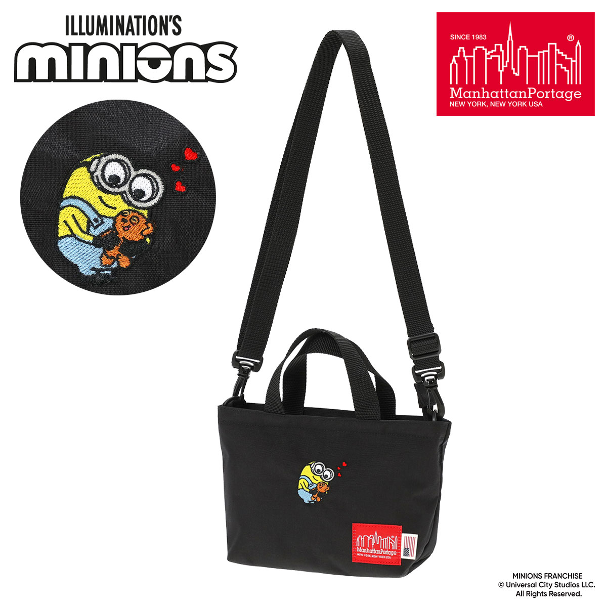 Rakuten - マンハッタンポーテージ ミニオン トートバッグ 怪盗グルー ミニオンズ MP1381MNOS manhattanportage 2WAY ショルダーバッグ ミニショルダー 斜め掛け 刺繍 キャラクター コラボ[即日発送]