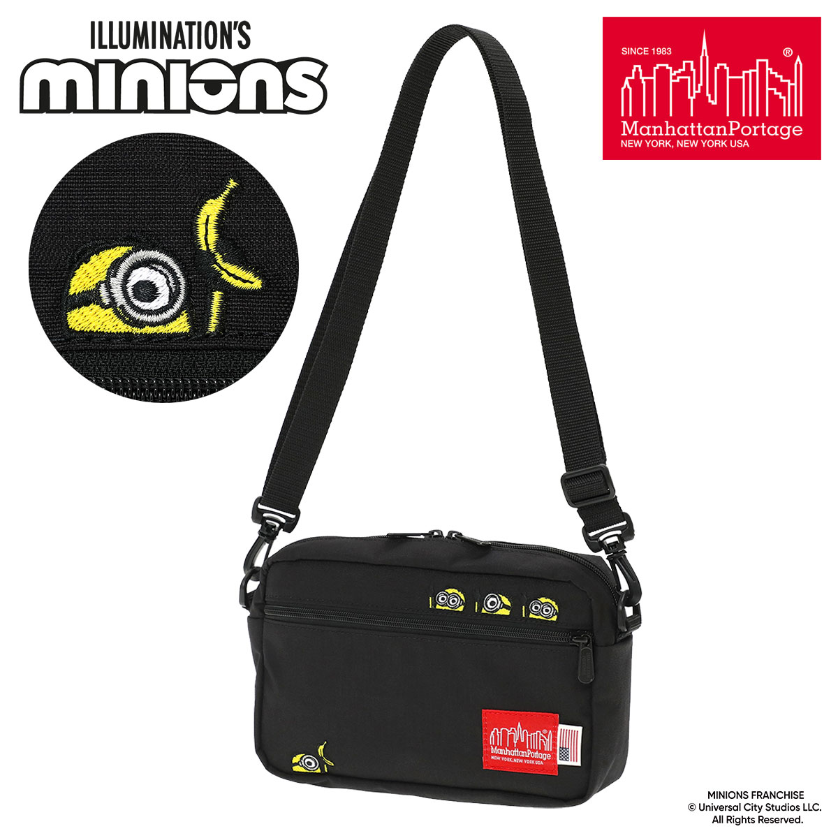Rakuten - マンハッタンポーテージ ミニオン ショルダーバッグ 怪盗グルー ミニオンズ MP1404L2MNOS manhattanportage ミニショルダー メッセンジャーバッグ 斜め掛け 刺繍 キャラクター コラボ[即日発送]