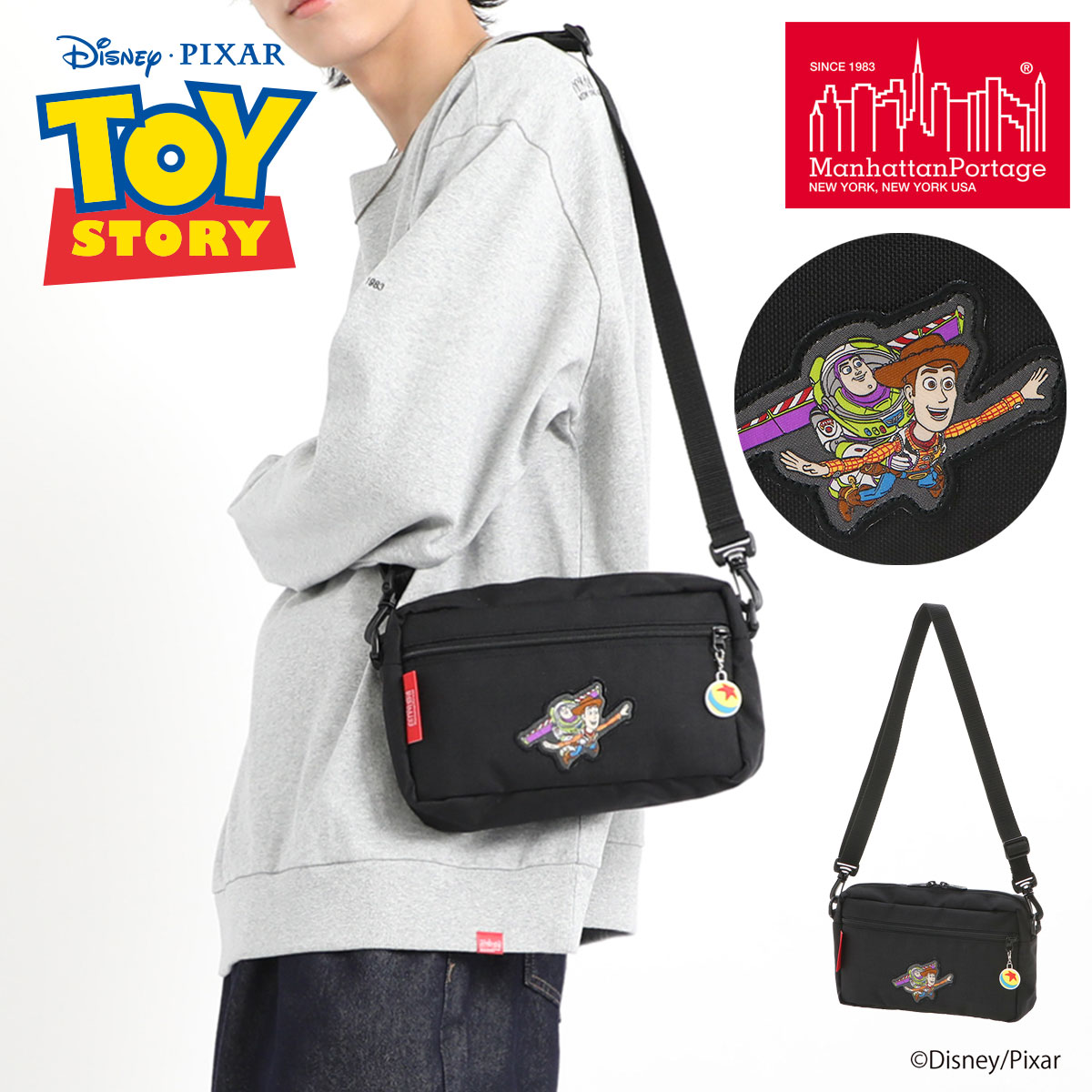 乐天商城 - マンハッタンポーテージ トイストーリー ショルダーバッグ メンズ レディース MP1404L2TOY manhattanportage TOY STORY ウッディ バズ コラボ ディスニー ピクサー[即日発送]