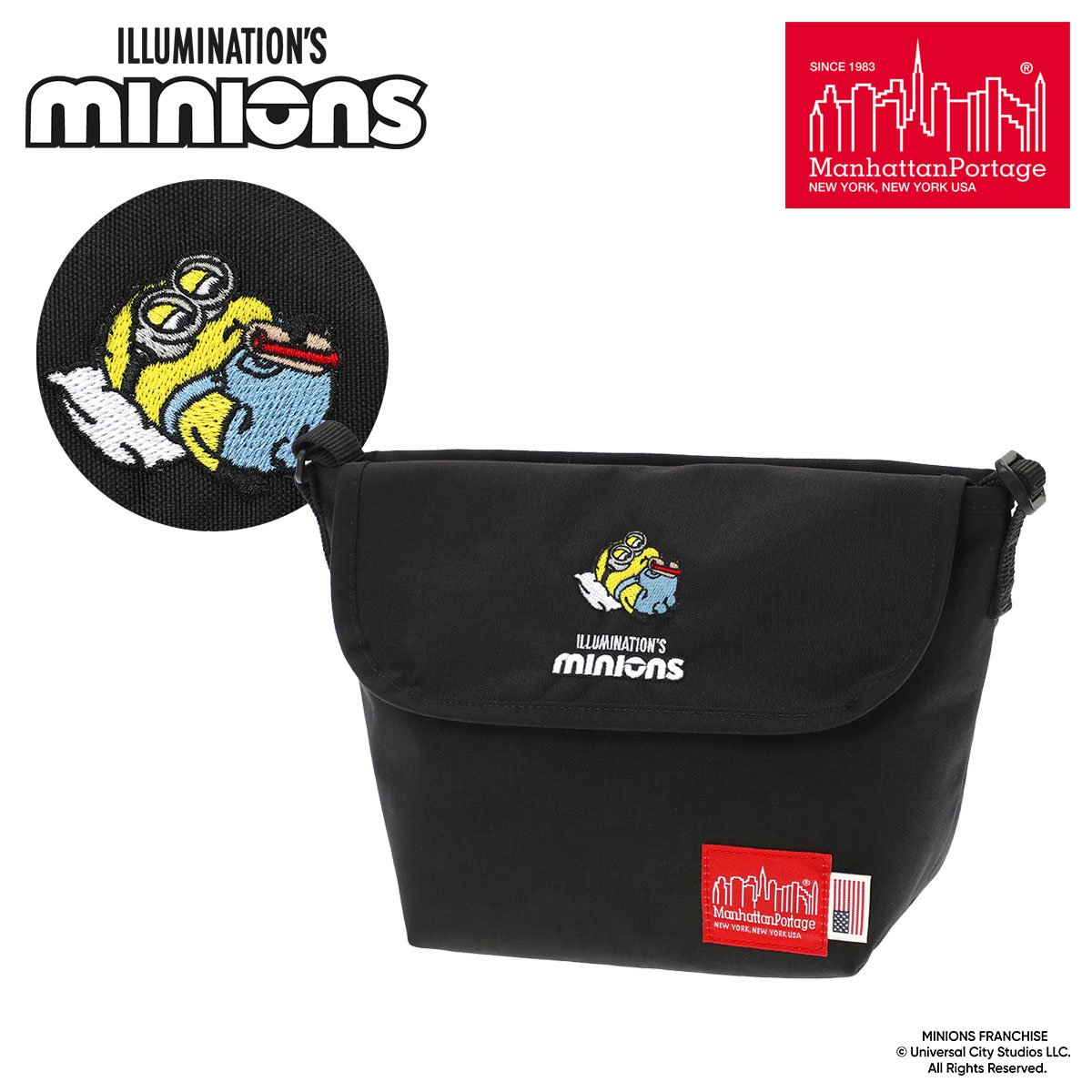 Rakuten - マンハッタンポーテージ ミニオン ショルダーバッグ 怪盗グルー ミニオンズ MP1603BPDMGNTMNOS manhattanportage メッセンジャーバッグ 刺繍 キャラクター コラボ