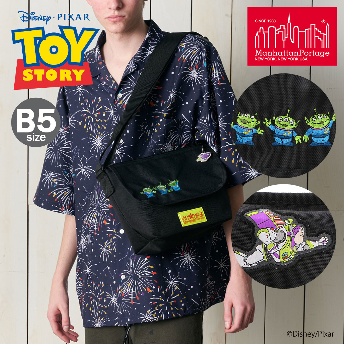 乐天商城 - マンハッタンポーテージ トイストーリー ショルダーバッグ SM B5 メンズ レディース MP1605JRFZPMGNTTOY manhattanportage エイリアン バズ TOY STORY メッセンジャーバッグ リトルグリーンメン コラボ[即日発送]
