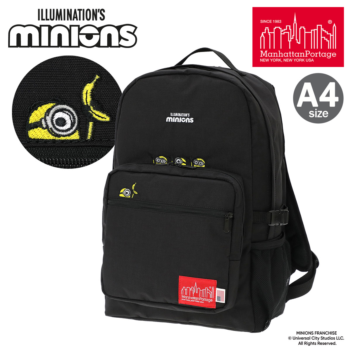 Rakuten - マンハッタンポーテージ ミニオン リュック A4 怪盗グルー ミニオンズ MP2236MNOS manhattanportage バックパック お出かけ 旅行 レジャー 刺繍 キャラクター コラボ[即日発送]