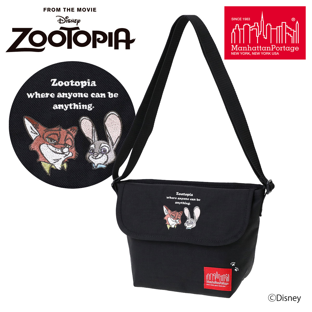 Rakuten - ズートピア マンハッタンポーテージ ショルダーバッグ メンズ レディース ZOOTOPIA MP1603BPDMGNTZTP manhattanportage ニック ジュディ 軽量 斜め掛け[即日発送]