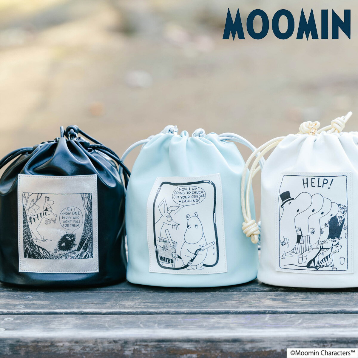 乐天商城 - ムーミン 巾着ポシェット レディース 30001 Moomin 巾着ショルダー ミニショルダー ポシェット ミニバッグ 巾着 斜め掛け 肩掛け[即日発送]
