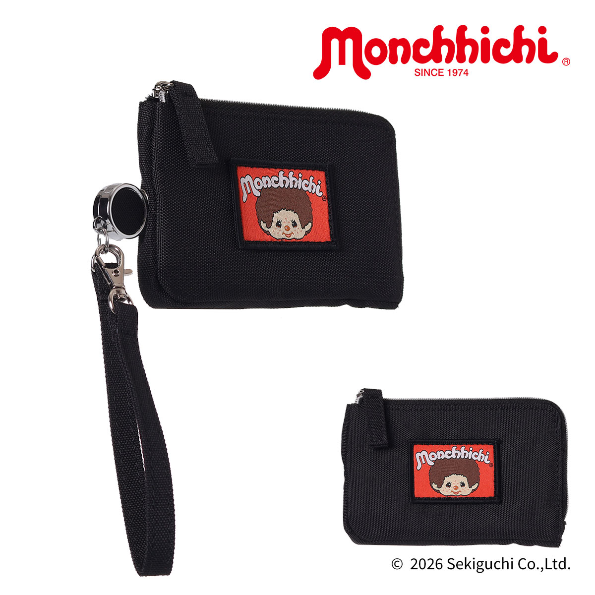 Rakuten - モンチッチ パスケース リール付きL26566 Monchhichi ICカードケース 定期入れ 通学 キャラクター ワッペン シンプル[即日発送]