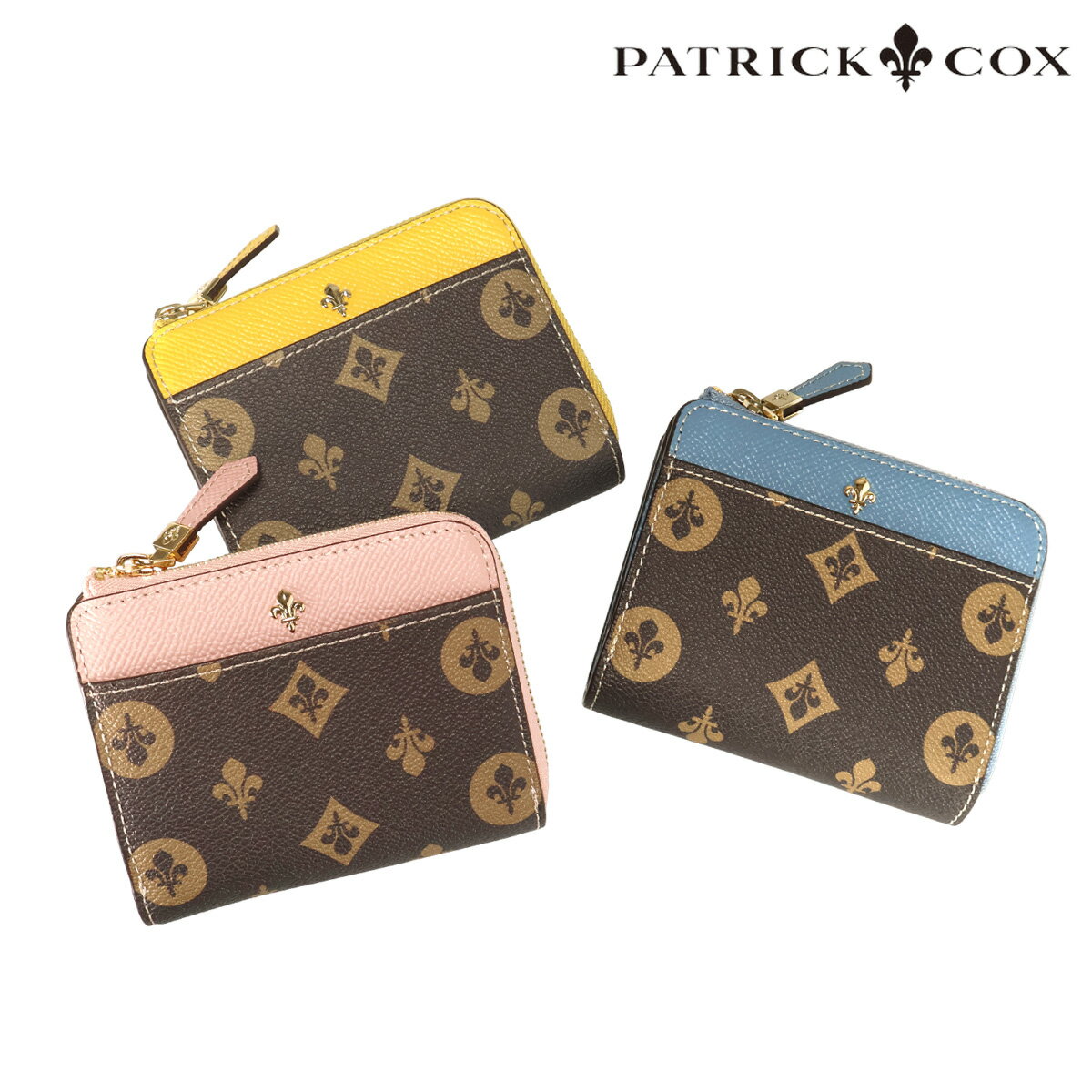 乐天商城 - パトリックコックス 二つ折り財布 クラシカルリリー 本革 レディースPXLWFAS1 PATRICK COX モノグラム 牛革 レザー[即日発送]