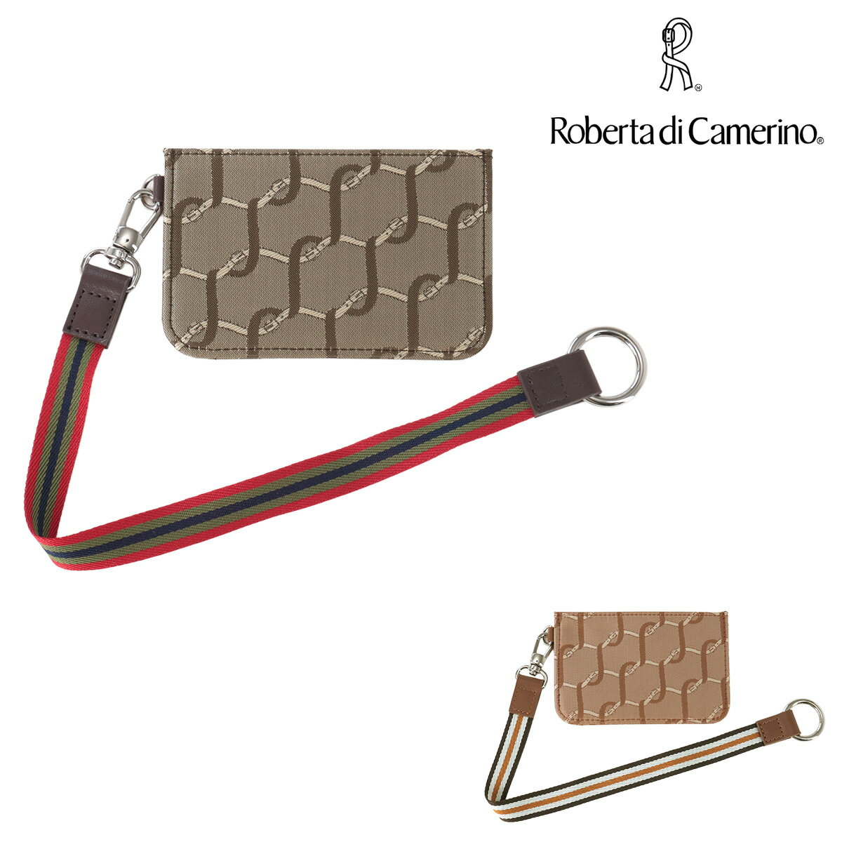 Rakuten - ロベルタ ディ カメリーノ パスケース レディース RBT907 Roberta di Camerino モノグラム 通勤 ICカード IDカードケース ストラップ付[即日発送]