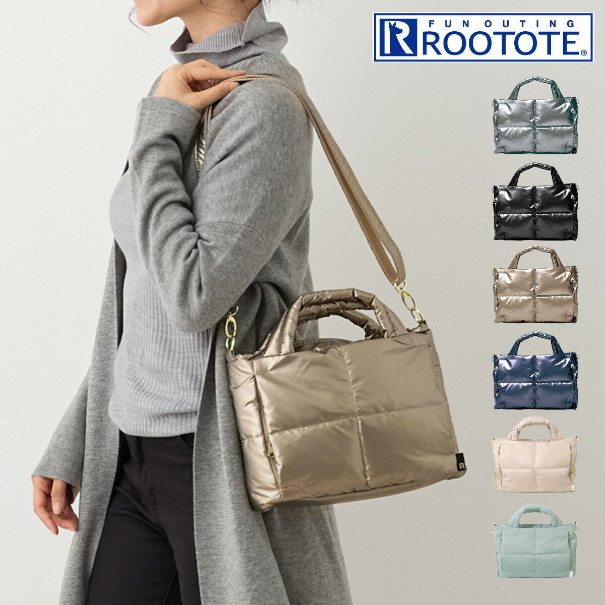 Rakuten - ルートート トートバッグ ショルダーバッグ 1340 ROOTOTE 軽量 ダウン 羽毛 ミニショルダー ミニトート FE ベビールー カロ-B[即日発送]