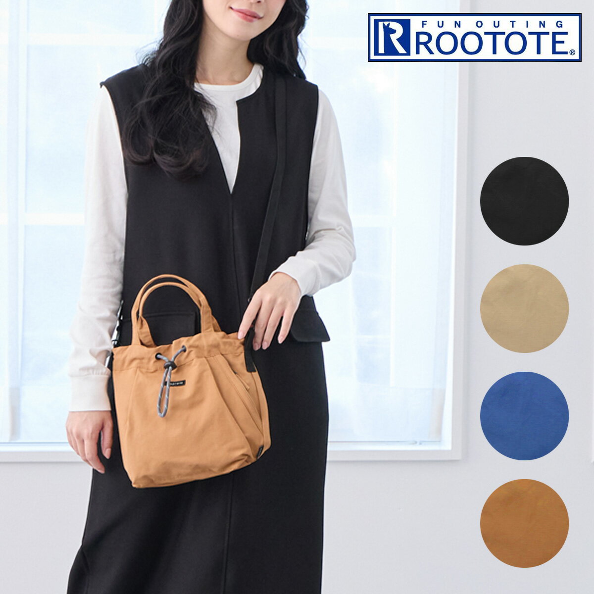 乐天商城 - ルートート 巾着バッグ ショルダーバッグ 2WAY レディース 3649 ROOTOTE 撥水 軽量 SC.サコッシュ.ドローストリング-A[即日発送]