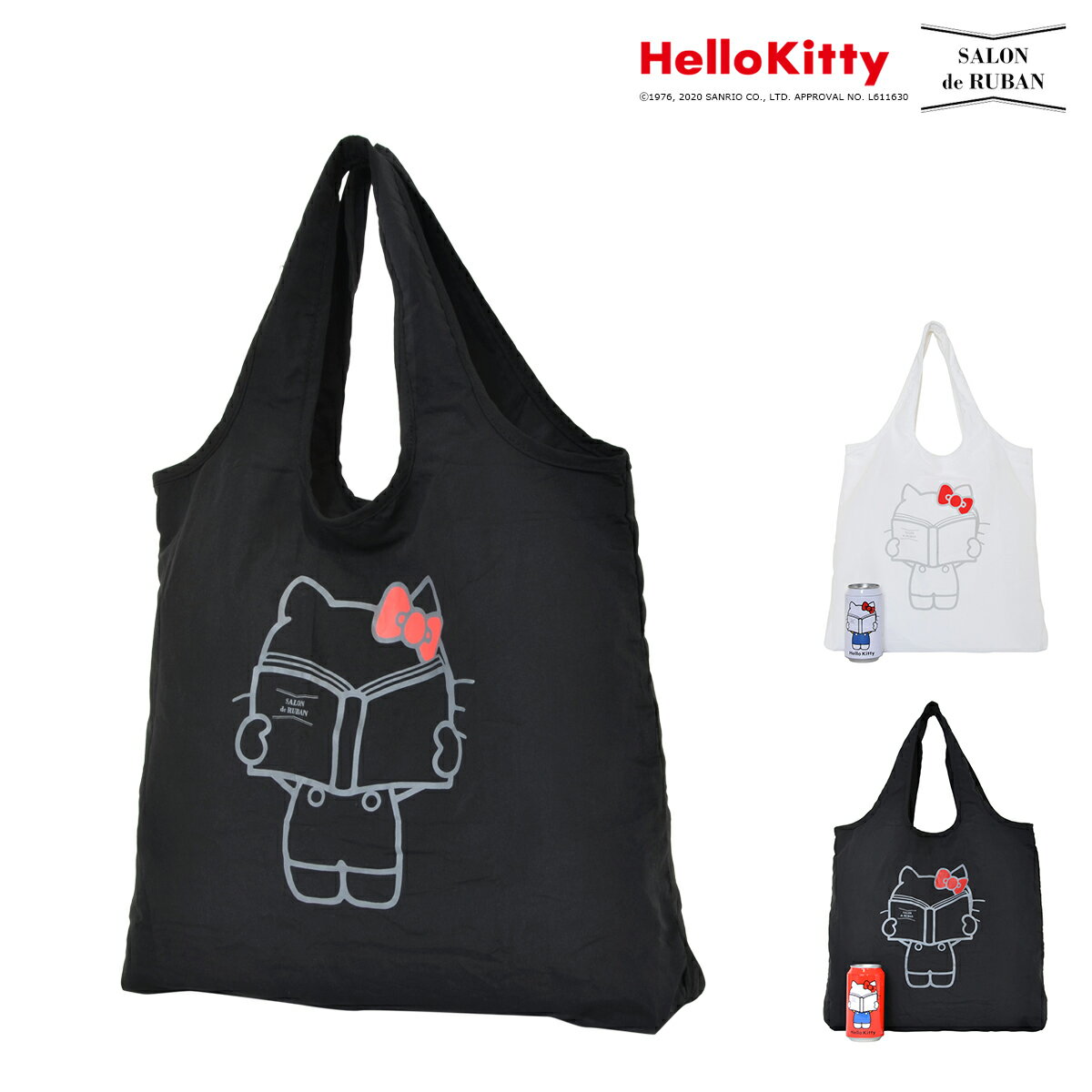 【全品10倍｜5/9 20時～期間限定】サロン ド ルヴァン トートバッグ HELLO KITTY ハローキティコラボ レディース SRQ-018 SALONdeRUBAN エコバッグ 書き下ろしイラスト 缶入り 即日発送