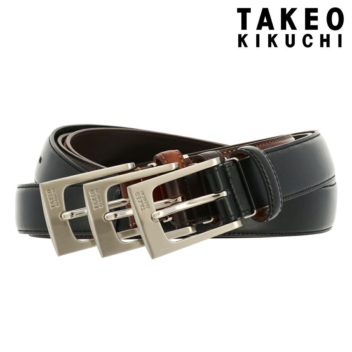 【全品10倍｜5/30 24時迄】タケオキクチ ベルト メンズ 本革 5100122 日本製 TAKEO KIKUCHI | ピン式 ビジネス カジュアル 牛革 レザー カーブベルト[即日発送]