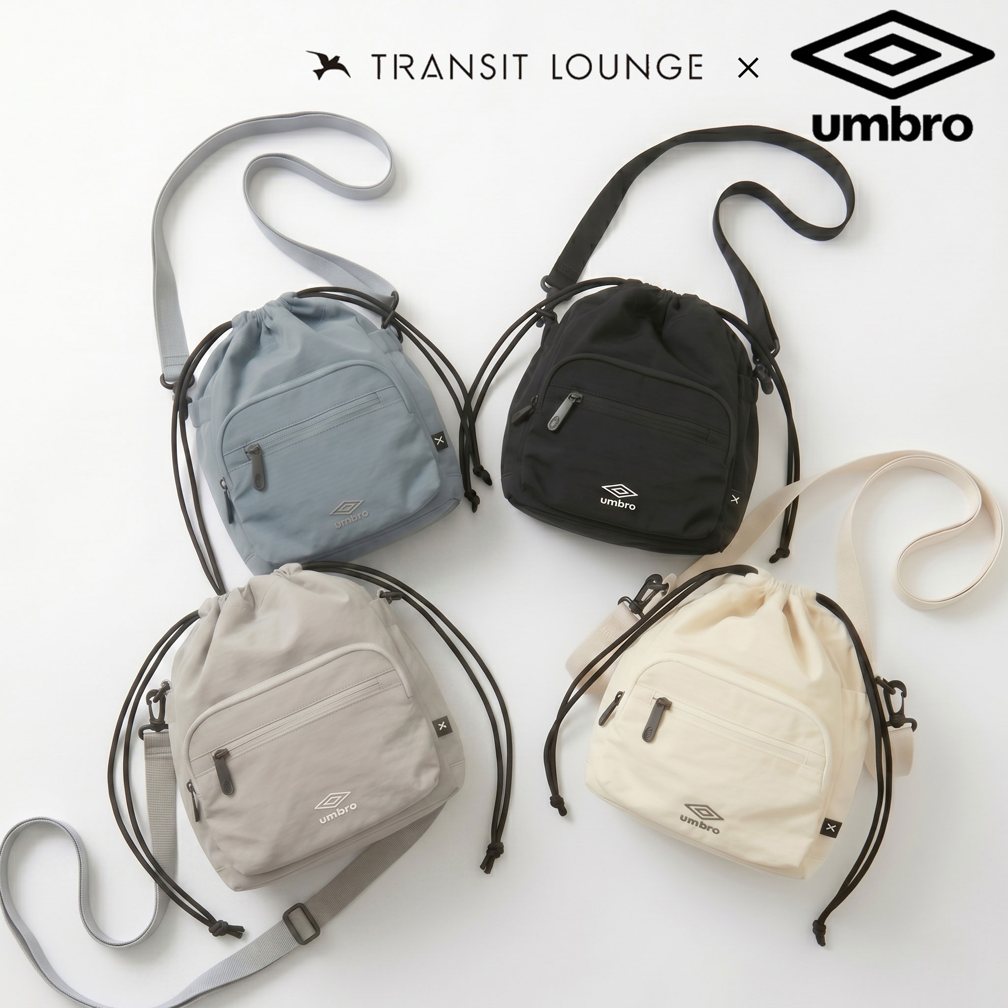 乐天商城 - 別注 アンブロ トランジットラウンジ コラボ 巾着バッグ ショルダーバッグ 2WAY 70512 UMBRO TRANSIT LOUNGE 当社限定 軽い 撥水 旅行 お出かけ[即日発送]