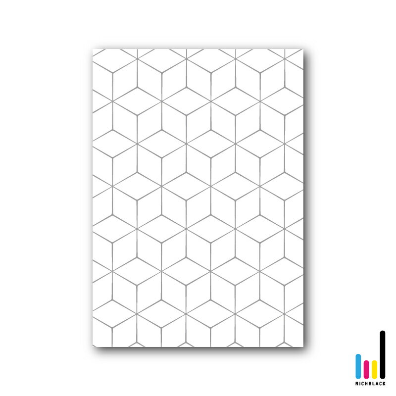 BOX アート プリント ポスター [ A2 ]幾何学模様 柄 シンプル モノクロ モノトーン 白黒 フレーム ミニマル デザイナーズ インテリア インテリアアート オブジェおしゃれ モダン 男前インテリア