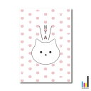 白猫 NYA! アート プリント ポスター A4シロネコ 猫 ネコ マンチカン メイクーン アメリカンショートヘア cat グッズ シンプル フレーム 壁掛け ...