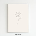 全3色* ユリ 線画 ポスター A4 サイズ韓国 インテリア 一筆書き 抽象画 お花 百合 ラインアート ウェルカム 玄関 アートポスター シンプル モノクロ ...