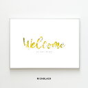 ミモザ ポスター Welcome A4 春 黄色 イエロー お花 フラワー 写真 ウェルカムボード 韓国 韓国風 北欧 北欧テイスト 英語 玄関 タイポグラフィ...