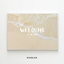 海 Welcome ポスター A4 シンプル ビーチ 砂浜 サーフ 西海岸 カリフォルニア タイポグラフィ 男前インテリア ウェルカム 玄関 土間 インテリア ...