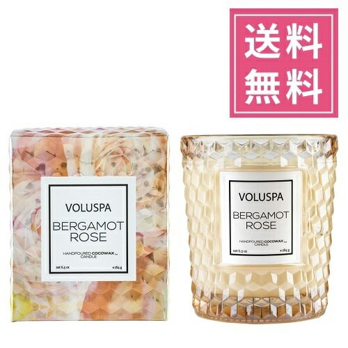 バースデーキャンドル 【正規品】VOLUSPA（ボルスパ）ROSES（ローズ）クラシックグラスキャンドル（アロマキャンドル）【ベルガモットローズ】アメリカ製 人気 薔薇 バラ ココナッツワックスブレンド グラスキャンドル プレゼント 女性 ギフト 贈り物 男性 誕生日 高級感