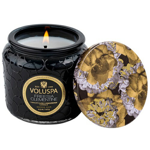 アロマキャンドル（予算3000円以内） 【正規品】VOLUSPA（ボルスパ）MAISON NOIR（メゾンノワール）プティジャーキャンドル（アロマキャンドル）【フリージアクレメンタイン】アメリカ製 人気 ココナッツワックスブレンド グラスキャンドル プレゼント 女性 ギフト 贈り物 男性 誕生日 オシャレ 持ち運び