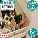 【全品MAX20%OFFクーポン14日20:00~】【公式直営】トトノ キッチンツールスタンドR&調味料収納ボックスR 6点セットリッチェル Richell 収納 トトノ キッチン 引き出し シンク 下 収納 セット 調味料 収納 プラスチック 日本製 国産
