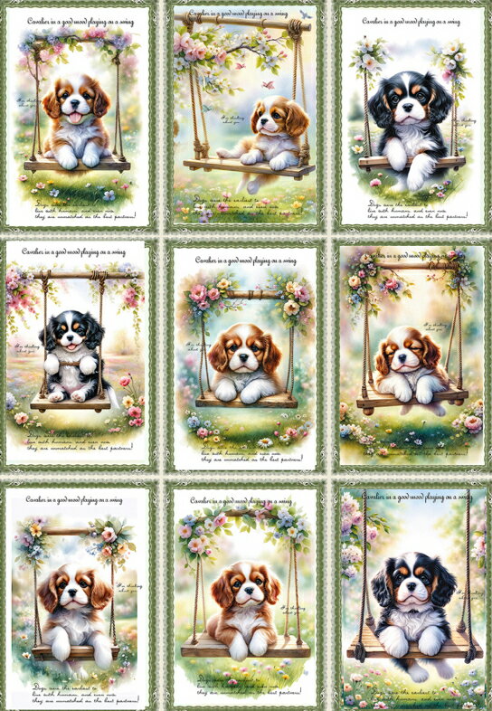 新入荷 オリジナル 生地 犬 ブロックデザイン ハンドメイド素材 クラフト アップリケ キャバリアキング..