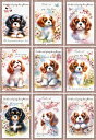 新入荷 オリジナル 生地 犬 ブロックデザイン ハンドメイド素材 クラフト アップリケ キャバリアキングチャールズスパニエル
