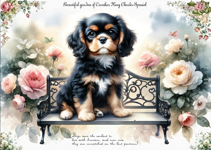 新入荷 オリジナル 生地 犬 ブロックデザイン ハンドメイド素材 クラフト アップリケ キャバリアキング..