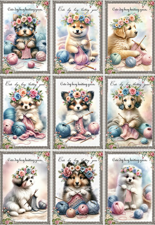 新入荷 オリジナル 生地 犬 パネル生地 ブロックデザイン ハンドメイド素材 クラフト アップリケ