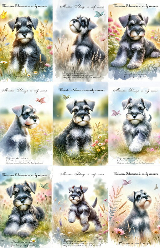 新入荷 オリジナル 生地 犬 シュナ ミニチュアシュナウザー シュナウザー ブロックデザイン ハンドメイ..