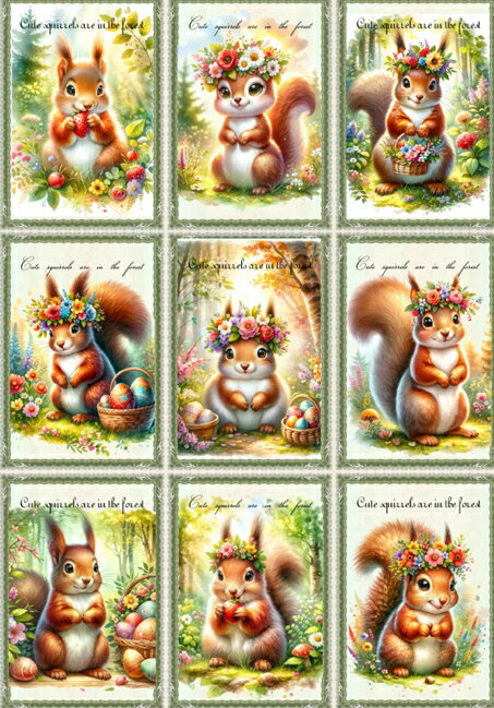 新入荷 オリジナル 生地 リス パネル生地 ブロックデザイン ハンドメイド素材 クラフト アップリケ