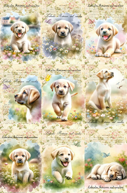 新入荷 オリジナル 生地 犬 パネル生地 ラブラドールレトリバー ブロックデザイン ハンドメイド素材 パネル生地