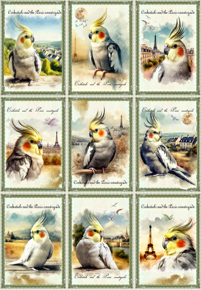 Fabric, Cloths - 新入荷 オリジナル 生地 オカメインコ 鳥 ブロックデザイン ハンドメイド素材 クラフト アップリケ
