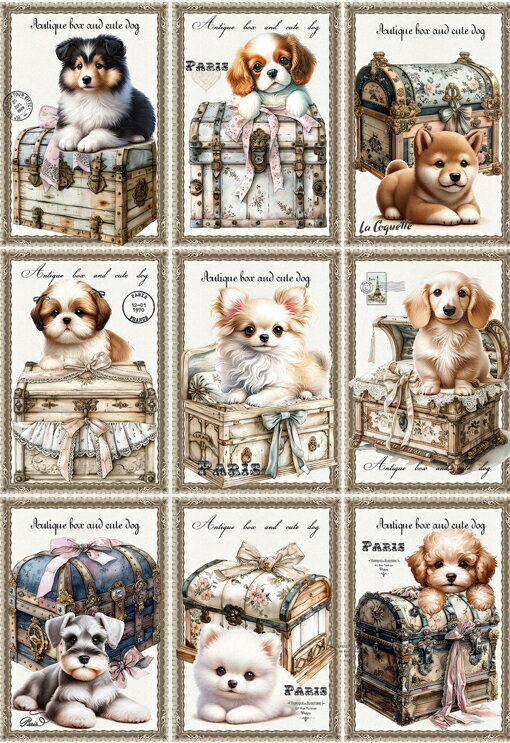 Rakuten - 新入荷 オリジナル 生地 犬 パネル生地 ブロックデザイン ハンドメイド素材 クラフト アップリケ