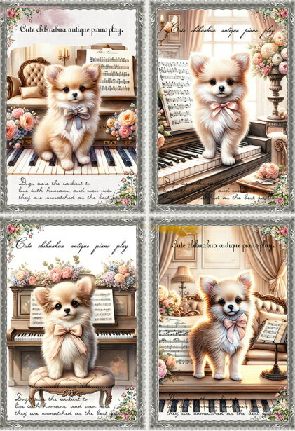 Rakuten - 新入荷 オリジナル 生地 犬 チワワ ブロックデザイン ハンドメイド素材 クラフト アップリケ