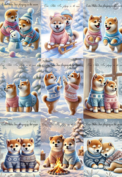 新入荷 オリジナル 生地 柴犬 ブロックデザイン ハンドメイド素材 パネル生地