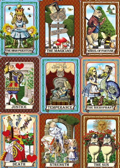 オリジナル 生地 不思議の国のアリス アリス生地 ブロックデザイン ハンドメイド素材 パネル生地 タロ..