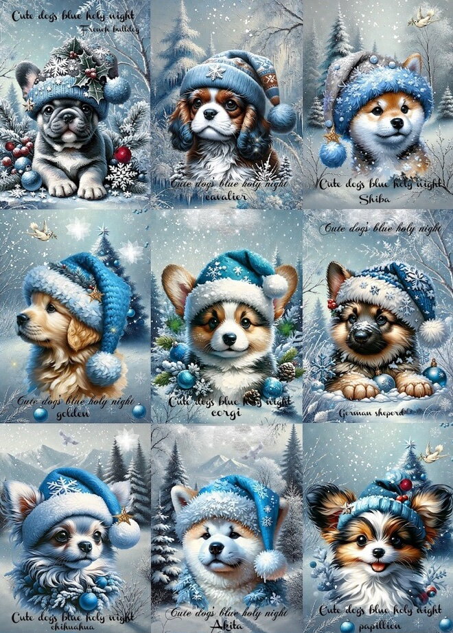 Other - 新入荷 オリジナル 生地 犬 パネル生地 犬 ハンドメイド素材 パネル生地 クリスマス